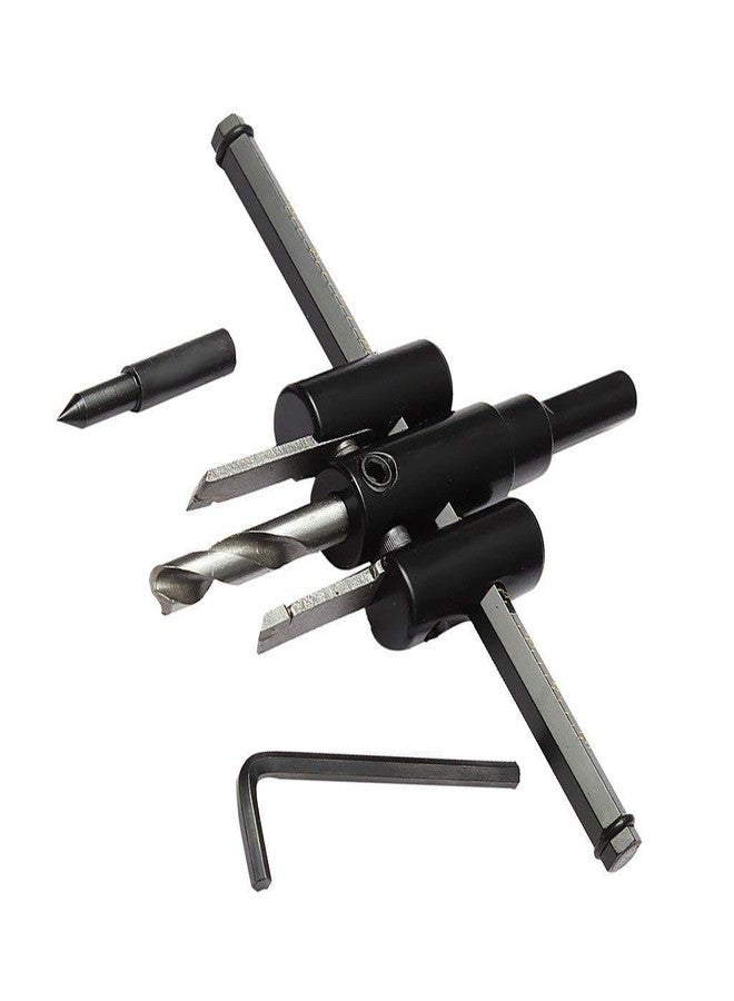 SHB CTE060 Flaxseed Adjustable Circle Cutter Drill Bit Kit - Metal and Wood Twist Hole Cutting Tool for DIY Woodworking, Adjustable 30-120mm Size Range - Image 1